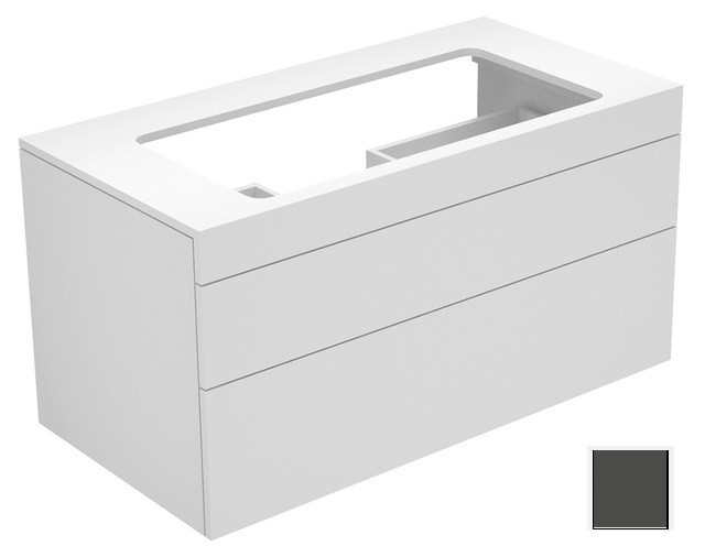 Keuco тумба подвесная под раковину без отверстия под смеситель, с двумя выдвижными фронтами, edition 400, антрацит арт. 31582 390000