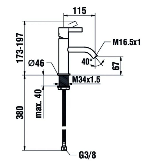 LAUFEN смеситель для раковины, KARTELL - 3.1133.1.001.100.1