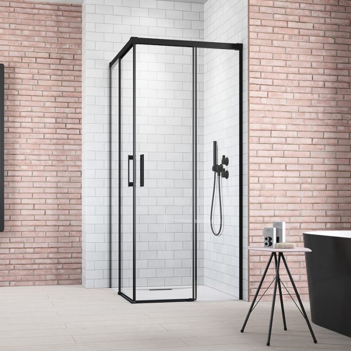 Radaway душевая дверь black kdd 90 r профиль черный стекло прозрачное, Idea - 387060-54-01R