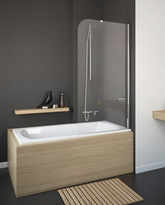 Radaway шторка на ванну pnj 80 профиль хром стекло прозрачное, Torrenta - 201101-101NR