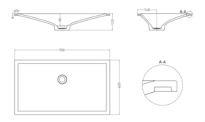 Salini раковина 70x40, marea, 1802213mrf цвет: матовый белый
