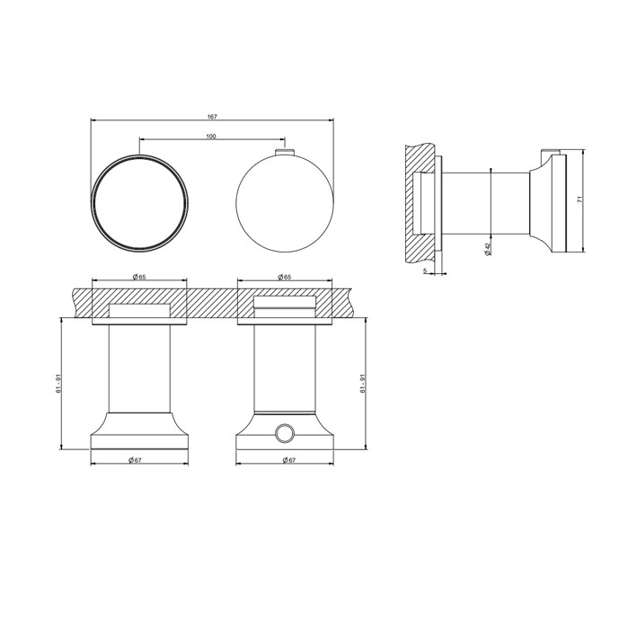 Gessi Внешние части встроенного термостата для ванны, Origini, 66132#149 цвет: finox brushed nickel