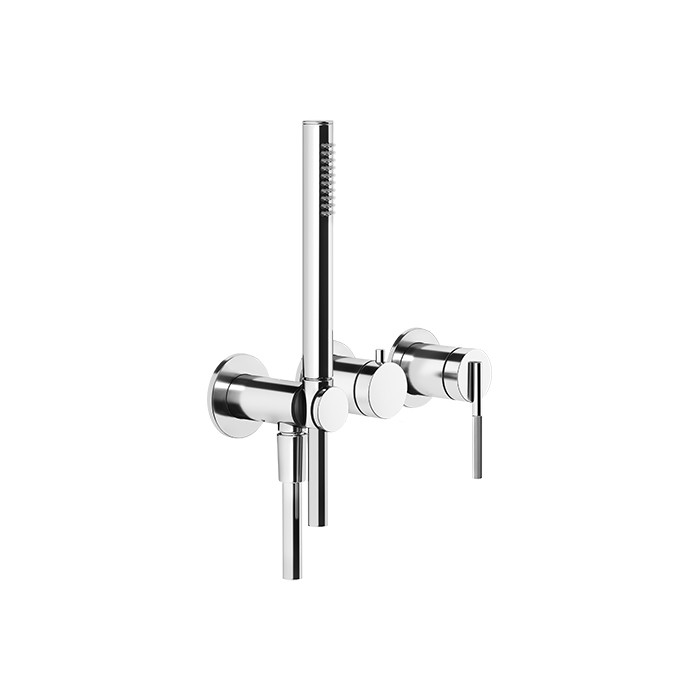 Gessi Встраиваемый однорычажный смеситель на 2 выхода с перекл., ручным душем с держателем и выводом воды, Ingranaggio, 63545#031 цвет: хром