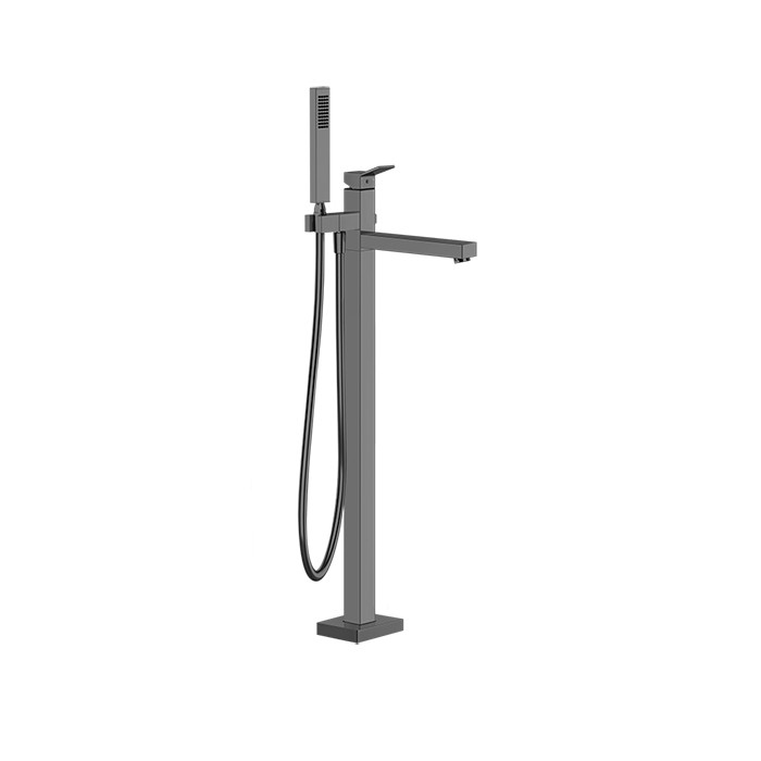 Gessi Смеситель для ванны, напольный, с ручным душем, и шлангом 150см., внешняя часть, Rettangolo, 53129#707 цвет: black metal brushed pvd