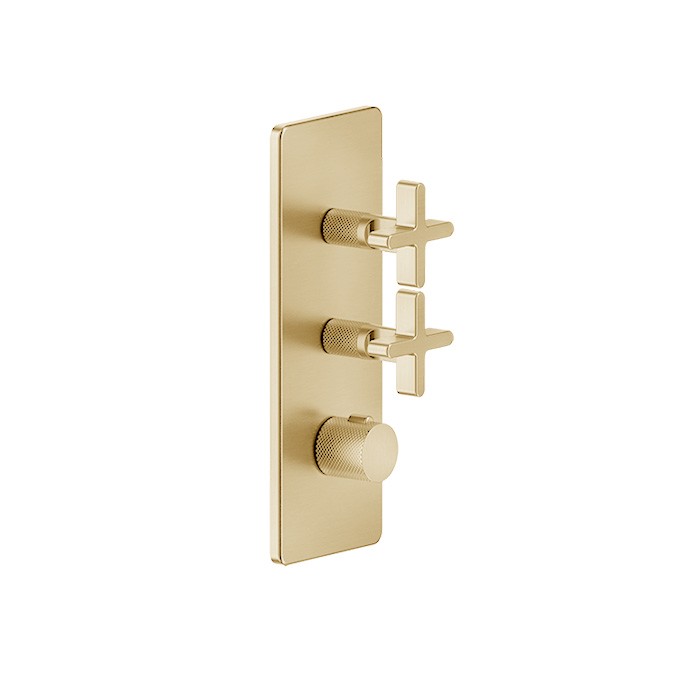 Gessi Смеситель для душа, термостатический, встраиваемый, резьба 3/4", Inciso, 58224#246 цвет: золото