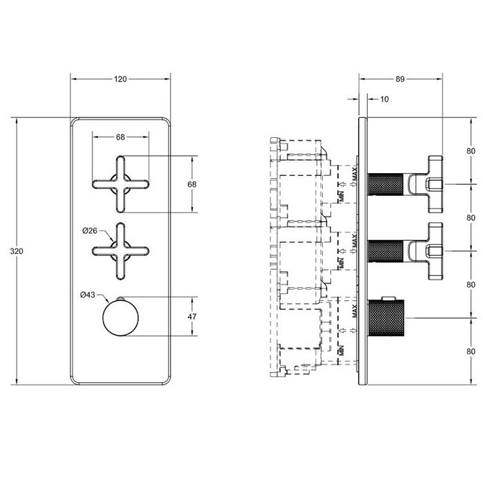 Gessi Смеситель для душа, термостатический, встраиваемый, резьба 3/4", Inciso, 58224#246 цвет: золото