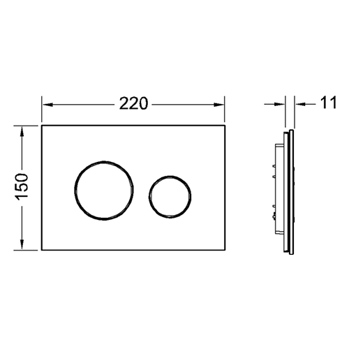 TECE панель смыва из черного стекла с двумя клавишами, золото, loop - 9240658