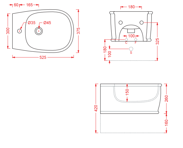 ArtCeram биде (подвесное), atb001 01 00 atelier цвет: белый глянцевый