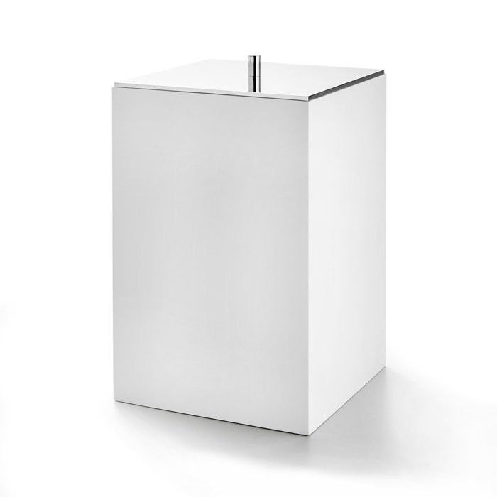 Ведро для мусора 12 L (белый | хром), 3SC BeMood White - BEMW64ASL