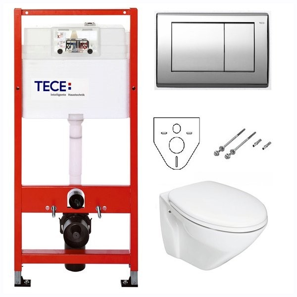 TECE унитаз подвесной в комплекте с инсталяцией и клавишей смыва k400321wc, - к400321wc