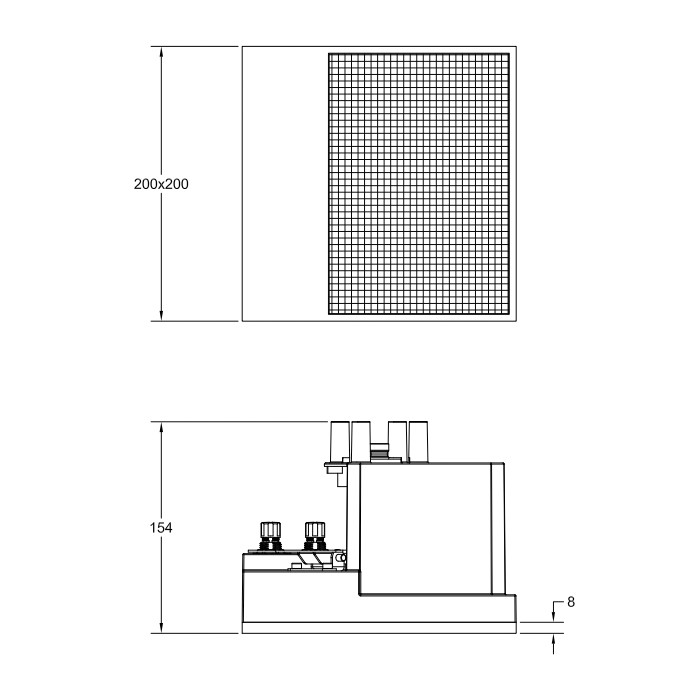Gessi Модуль 200х200 мм, аудио, для подключения к 61111 или для прямого проводного подключения, установка Easy-Fix, Binario, 61113#238 цвет: mirror steel