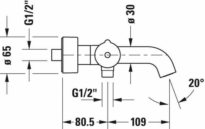 Duravit термостатический смеситель для ванны c15220000010, c.1, c15220000010 цвет: хром