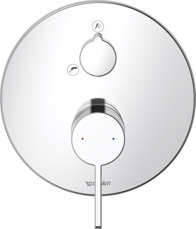 Duravit cмеситель однорычажный для ванны скрытого монтажа, с переключателем и клапаном обратного тока, d-neo, de5210018010 цвет: хром