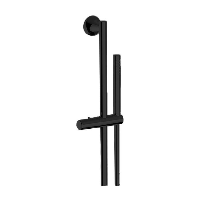 Cisal душевой гарнитур vi00311040 vita cisal, цвет: чёрный матовый