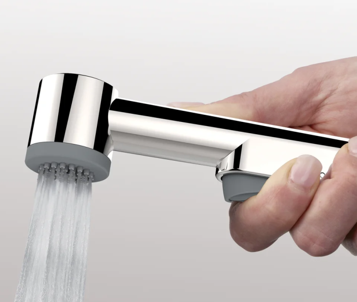 Bossini комплект гигиенический с прогрессивным смесителем с лейкой и шлангом, macan, хром арт. e37032b.030