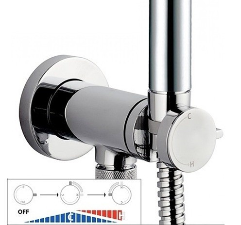 Bossini комплект гигиенический с прогрессивным смесителем с лейкой и шлангом, macan, хром арт. e37032b.030