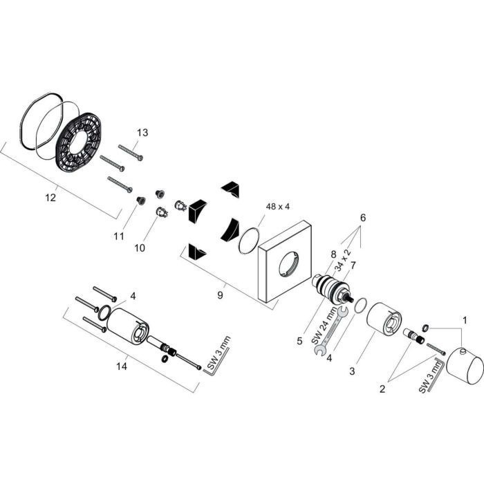AXOR термостат для душа, Starck Organic, золото арт. 12712990