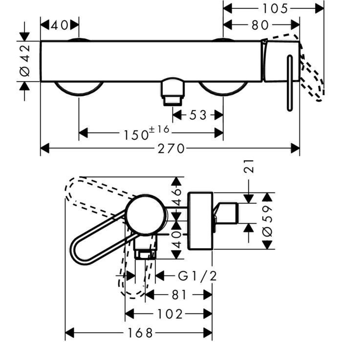 AXOR смеситель для душа, Uno, бронза арт. 38621140