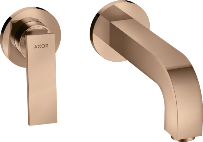 AXOR смеситель для раковины, настенный с розетками, Citterio, красное золото арт. 39121300