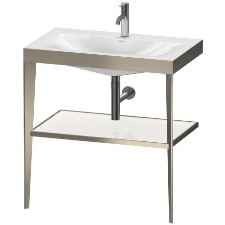 Duravit напольная консоль xviu/c-bonded 800 мм х 850 мм, с умывальником viu, xviu, xv4715ob185 цвет: матовое шампанское/белый глянцевый лак