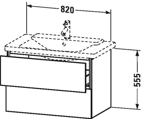 Duravit тумба подвесная под раковину, l-cube, lc624707272 цвет: дуб темный брашированный