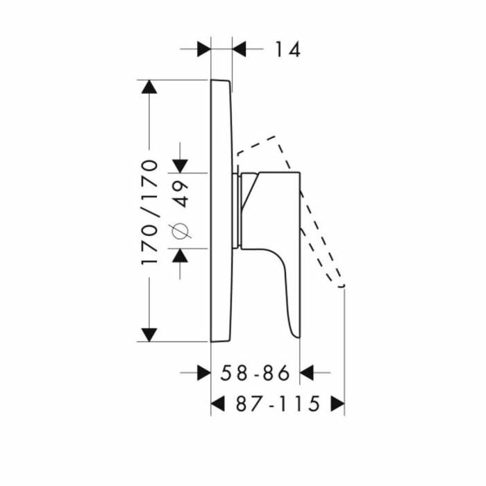 AXOR смеситель для душа, Citterio M, хром арт. 34625000