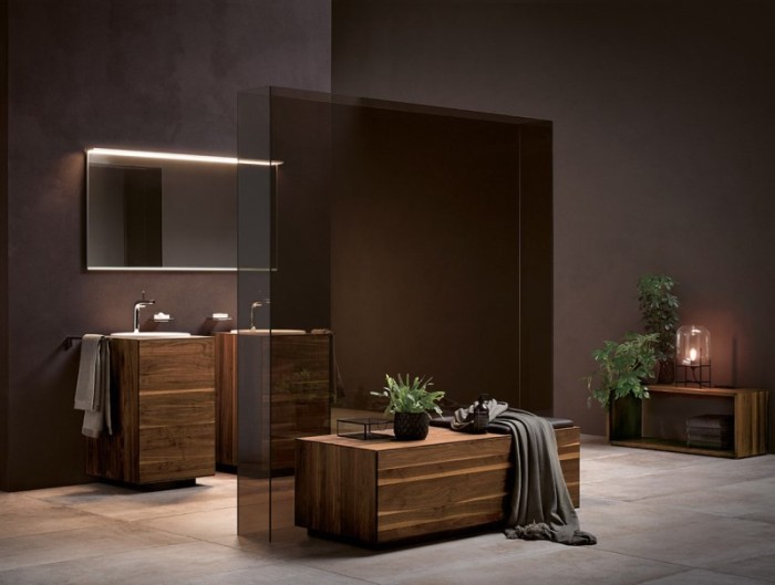 Keuco тумба под раковину 1400x400x535 мм фасад орех, edition lignatur, арт. 33351 800111