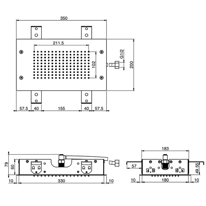 Fima Carlo Frattini верхний душ 35х20см., потолочный soffioni, золото арт. f2805or