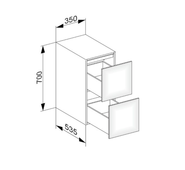 Keuco тумба боковая подвесная с двумя выдвижными фронтами, edition 11, табачный дуб арт. 31321 850000