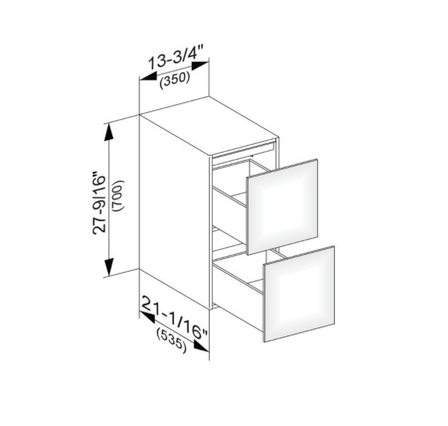 Keuco тумба боковая подвесная с двумя выдвижными фронтами, edition 11, табачный дуб арт. 31321 850000