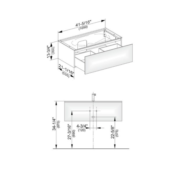 Keuco тумба подвесная под раковину с одним выдвижным фронтом, edition 11, черный арт. 31351 570000