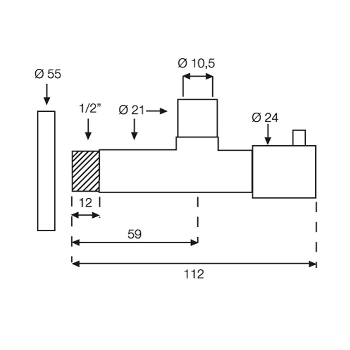 Fima Carlo Frattini вентиль с фильтром, 3/8, под слив диаметром 10 sottolavabo, черный арт. f204ns