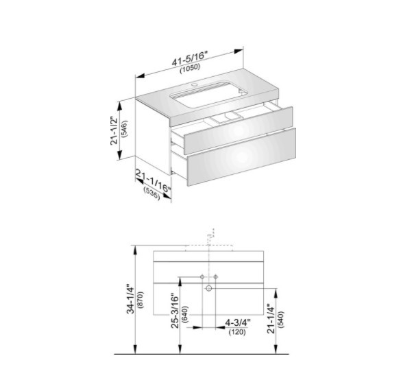 Keuco тумба подвесная под раковину с двумя выдвижными ящиками, с отверстием под смеситель, edition 400, антрацит арт. 31572 390100