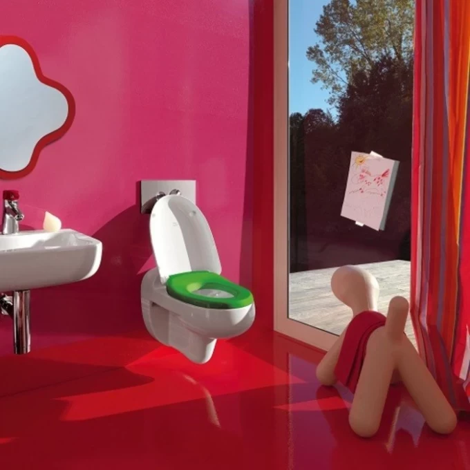 LAUFEN смеситель для раковины красный рычаг, с донным клапаном, FLORAKIDS - 3.1165.1.024.111.1