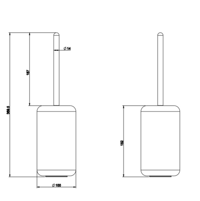 Gessi Ершик для унитаза напольный, Goccia, 38044#079 цвет: белый/черный