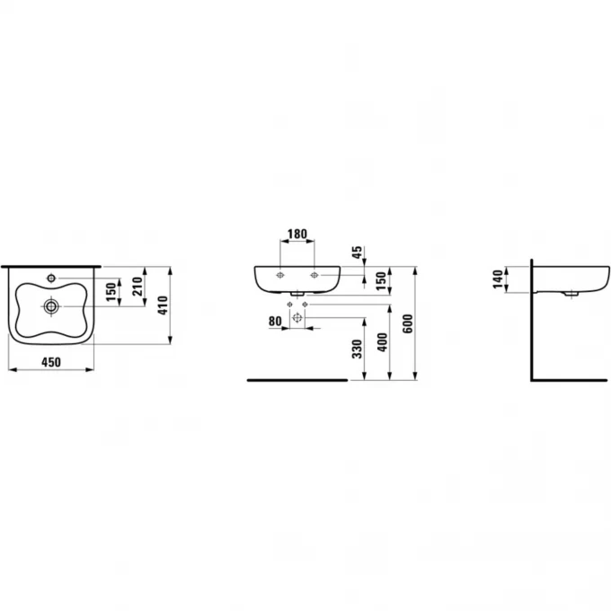 LAUFEN подвесная мини-раковина 45x41 красная, FLORAKIDS - 8.1503.1.062.104.1