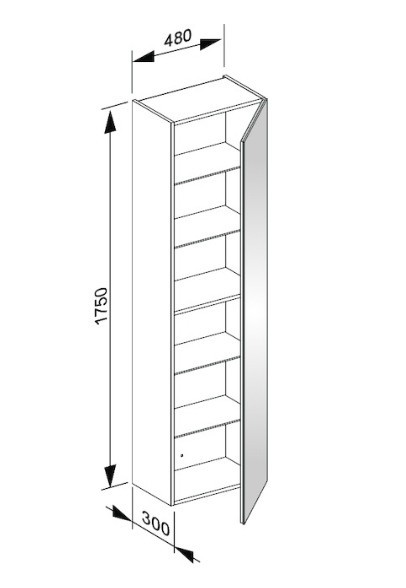 Keuco высокий шкаф-пенал, plan, инокс матовый арт. 32930 290002