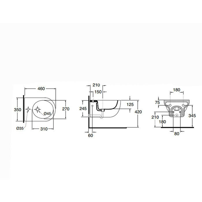Azzurra Биде 35x46 NUVOLA, NUBKS004600MBI/(NUV546/SOSK bi)*1 цвет: белый