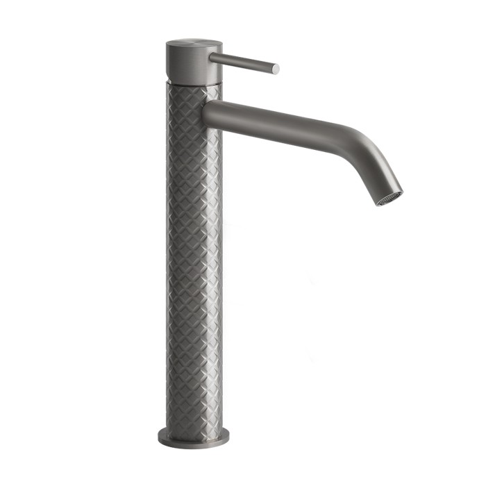 Gessi Смеситель для раковины высокий, без донного клапана, Intreccio, 54106#239 цвет: шлифованная сталь