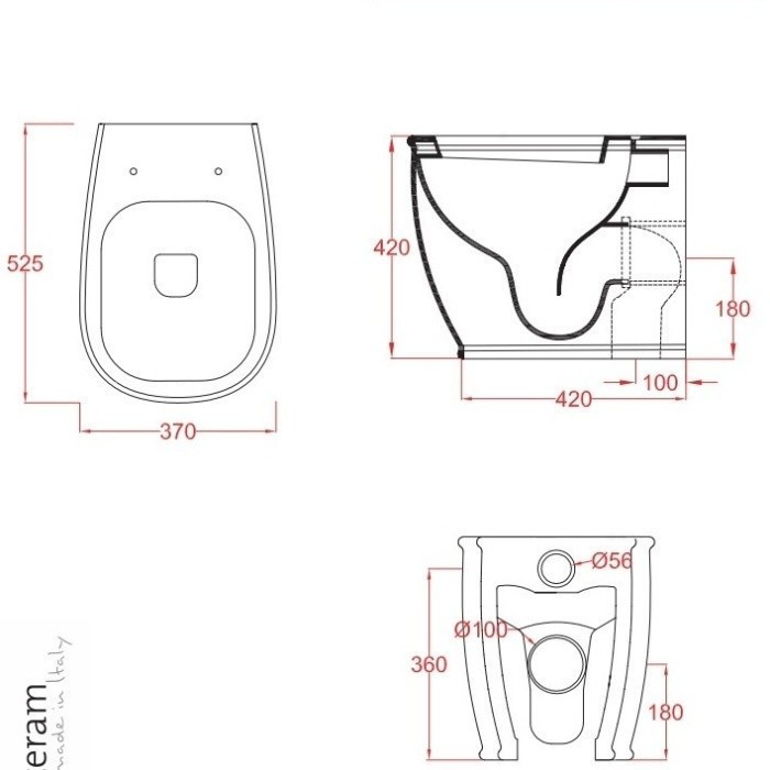 ArtCeram унитаз напольный, azv002 05 00 azuley цвет: белый матовый