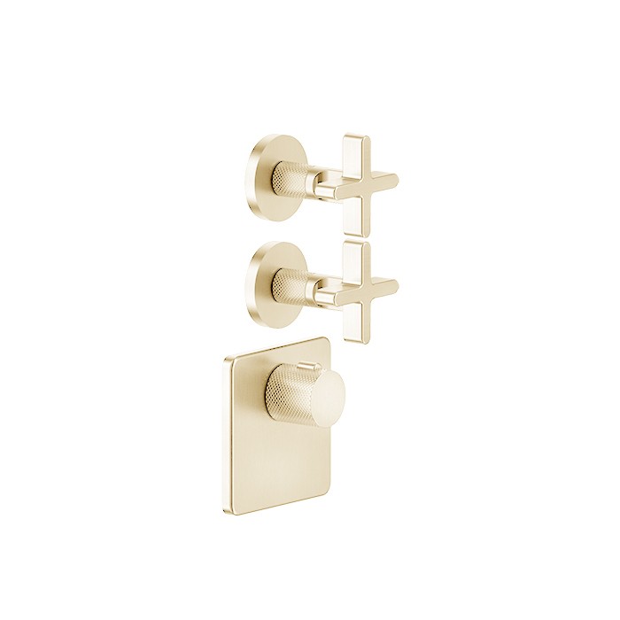 Gessi Смеситель для душа, термостатический, встраиваемый, резьба 3/4", Inciso, 58344#246 цвет: золото