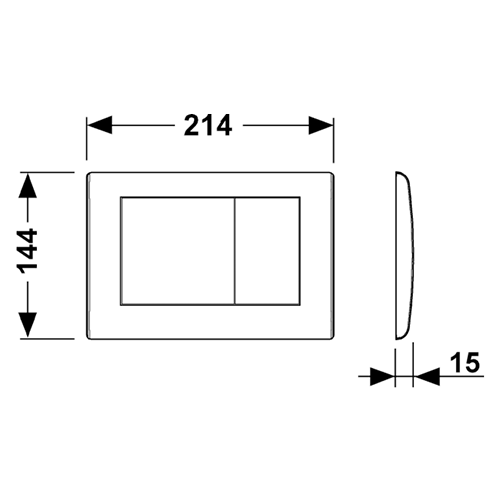 TECE панель смыва с двумя клавишами, хром глянцевый (латунь), planus - 9240321