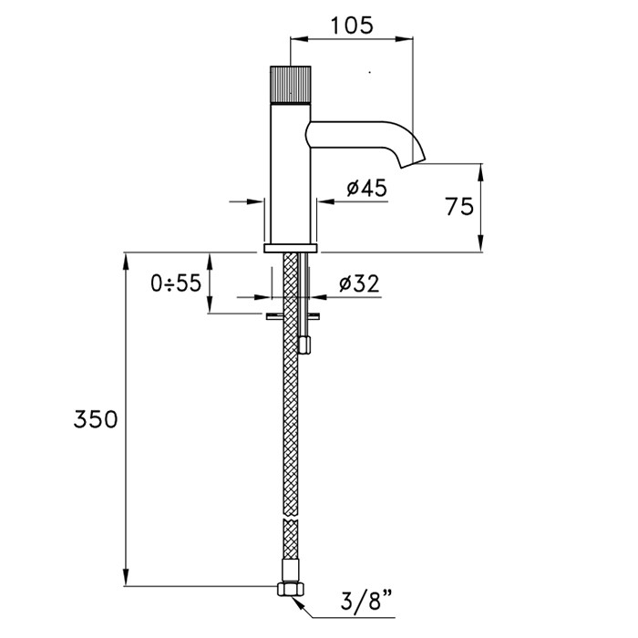 Смеситель для раковины, на 1 отверстие, Sirius Stella, хром арт. SR00100CR00