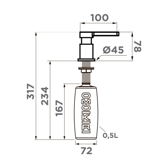Omoikiri дозатор для раковины, светлое золото арт. 4995050