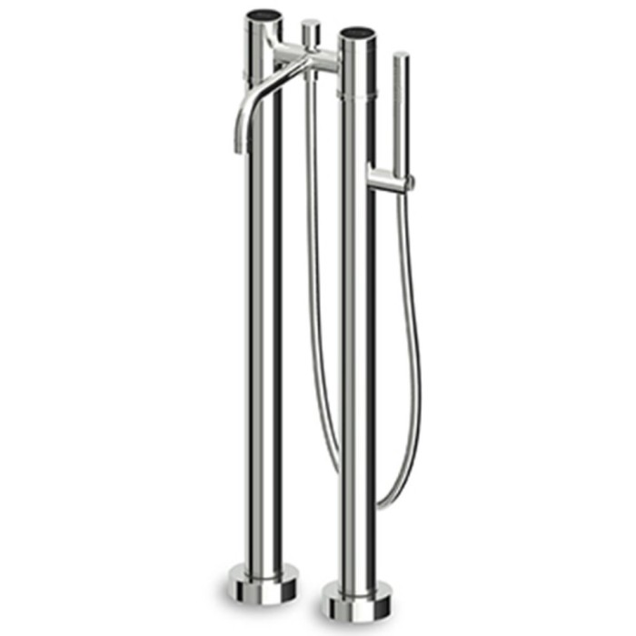 Zucchetti смеситель для ванны на 2 отверстия с декорированным фланцем, излив 175 мм, savoir, хром арт. r99657 zsa275.c-