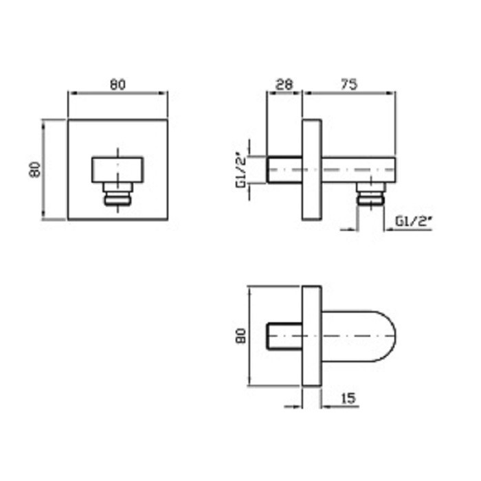 Zucchetti душевое соединение, pan, хром арт. z93808