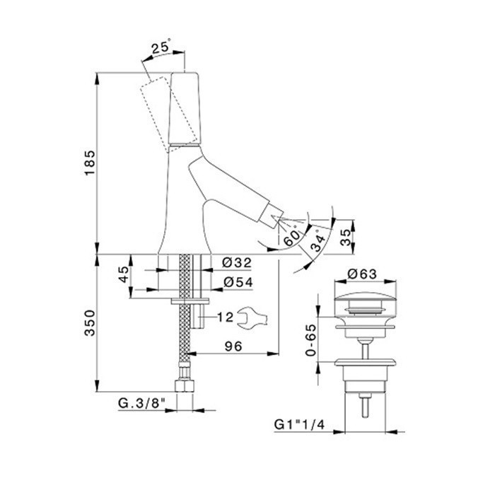 Cisal смеситель для биде vi00055440 vita cisal, цвет: чёрный матовый