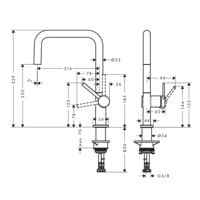 Hansgrohe смеситель для кухни, Talis M54, нержавеющая сталь арт. 72806800