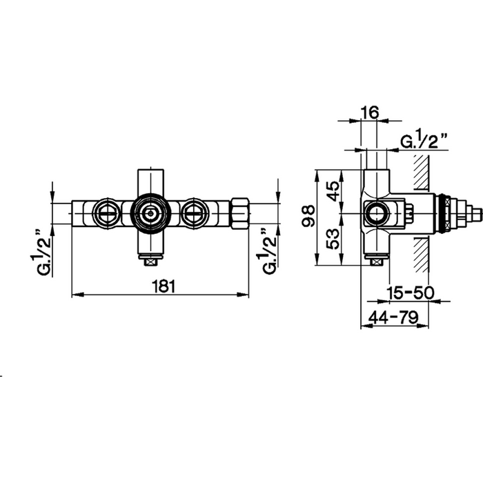 Cisal внутренний механизм смесителя для душа hy00018004 цвет: