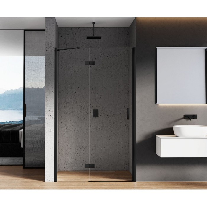 Дверь в нишу l 100x195, New trendy New renoma black, черный арт. D-0197A